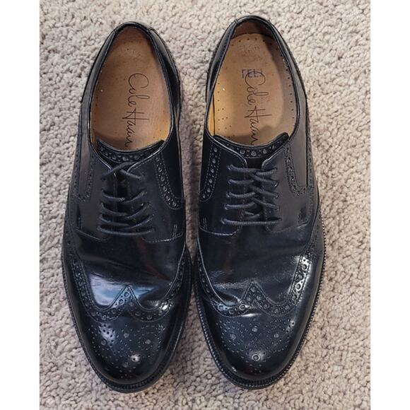 Cole Haan Air Carter Wingtip Black Leather Oxford Shoes 7.5M main image 9